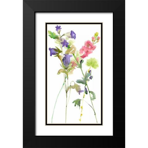 Watercolor Floral Study IV Black Modern Wood Framed Art Print with Double Matting by Wang, Melissa