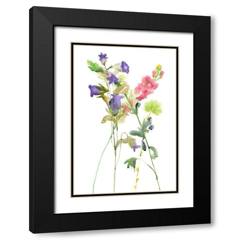 Watercolor Floral Study IV Black Modern Wood Framed Art Print with Double Matting by Wang, Melissa