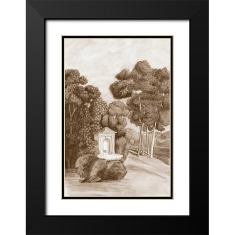 Sepia French Wall Paper I Black Modern Wood Framed Art Print with Double Matting by McCavitt, Naomi