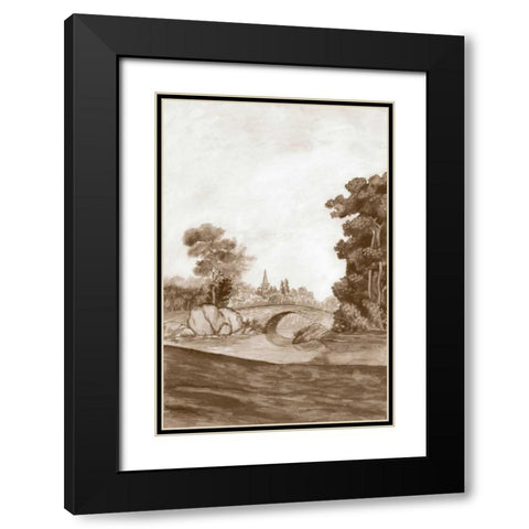 Sepia French Wall Paper III Black Modern Wood Framed Art Print with Double Matting by McCavitt, Naomi