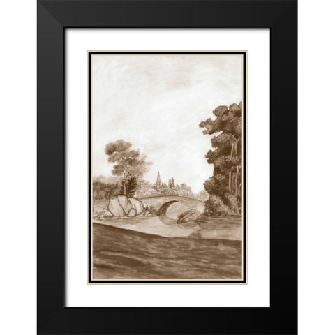 Sepia French Wall Paper III Black Modern Wood Framed Art Print with Double Matting by McCavitt, Naomi