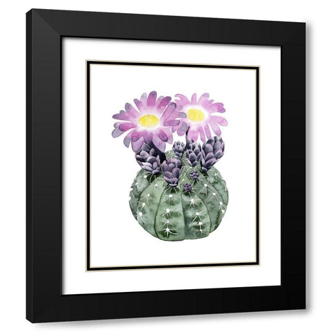 Custom Cactus Bloom IV Black Modern Wood Framed Art Print with Double Matting by Popp, Grace