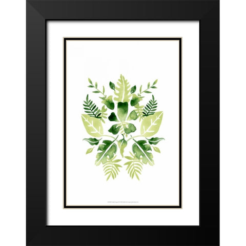 Verdant Vignette I Black Modern Wood Framed Art Print with Double Matting by Vess, June Erica