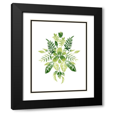 Verdant Vignette IV Black Modern Wood Framed Art Print with Double Matting by Vess, June Erica