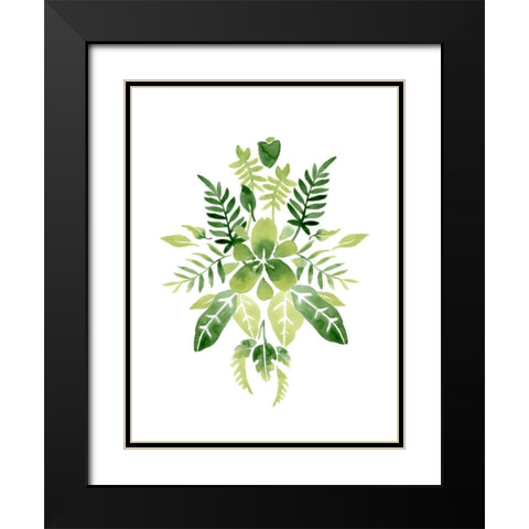 Verdant Vignette IV Black Modern Wood Framed Art Print with Double Matting by Vess, June Erica