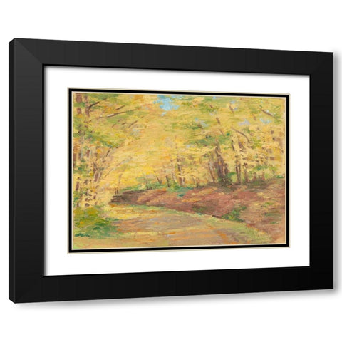 Fall Path II Black Modern Wood Framed Art Print with Double Matting by Harper, Ethan