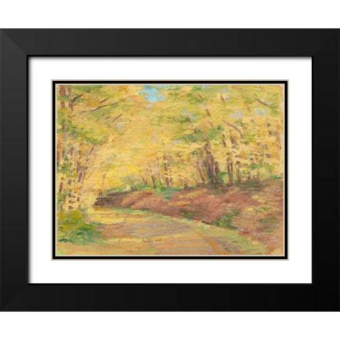 Fall Path II Black Modern Wood Framed Art Print with Double Matting by Harper, Ethan