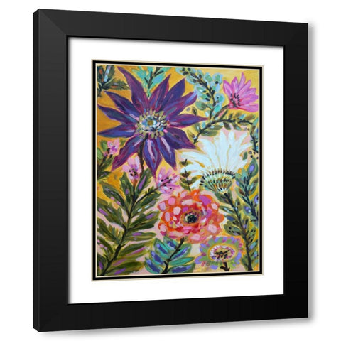Garden Of Whimsy I Black Modern Wood Framed Art Print with Double Matting by Fields, Karen