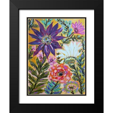Garden Of Whimsy I Black Modern Wood Framed Art Print with Double Matting by Fields, Karen