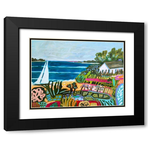 Nautical Whimsy II Black Modern Wood Framed Art Print with Double Matting by Fields, Karen