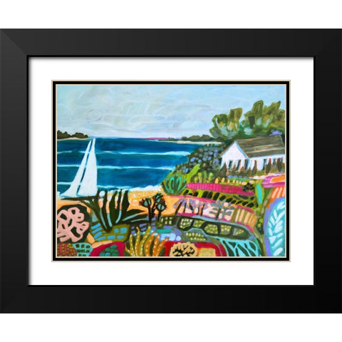 Nautical Whimsy II Black Modern Wood Framed Art Print with Double Matting by Fields, Karen