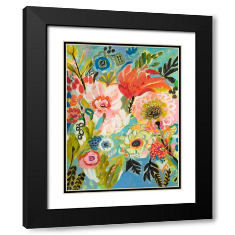Secret Garden Floral III Black Modern Wood Framed Art Print with Double Matting by Fields, Karen