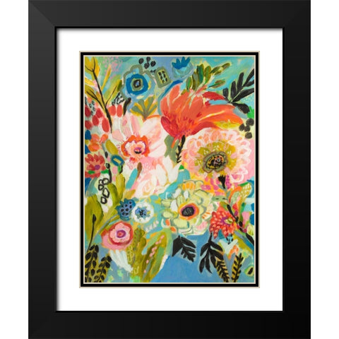 Secret Garden Floral III Black Modern Wood Framed Art Print with Double Matting by Fields, Karen