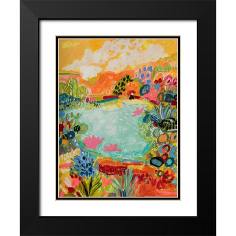 Whimsical Pond I Black Modern Wood Framed Art Print with Double Matting by Fields, Karen