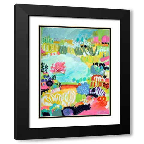 Whimsical Pond II Black Modern Wood Framed Art Print with Double Matting by Fields, Karen