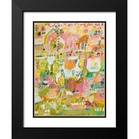 Boho Garden I Black Modern Wood Framed Art Print with Double Matting by Fields, Karen