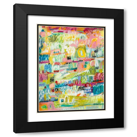 Boho Garden II Black Modern Wood Framed Art Print with Double Matting by Fields, Karen