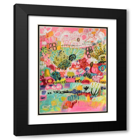 Boho Garden III Black Modern Wood Framed Art Print with Double Matting by Fields, Karen