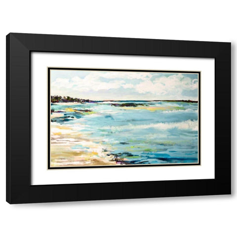 Beach Surf III Black Modern Wood Framed Art Print with Double Matting by Fields, Karen