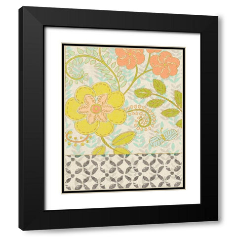 Printed Garden II Black Modern Wood Framed Art Print with Double Matting by Zarris, Chariklia