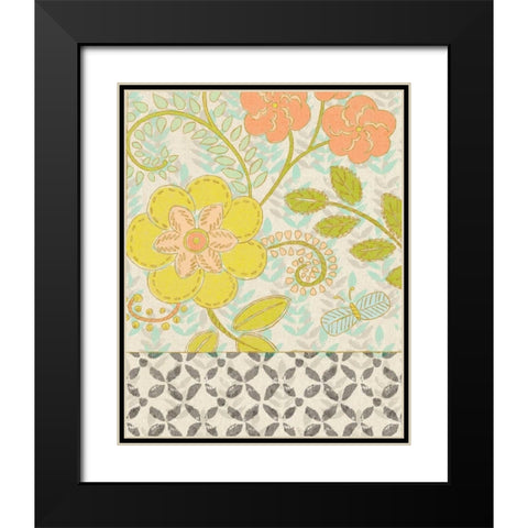 Printed Garden II Black Modern Wood Framed Art Print with Double Matting by Zarris, Chariklia