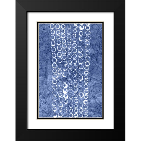 Indigo Primitive Patterns I Black Modern Wood Framed Art Print with Double Matting by Stramel, Renee W.