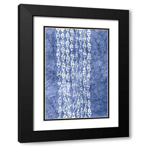 Indigo Primitive Patterns III Black Modern Wood Framed Art Print with Double Matting by Stramel, Renee W.
