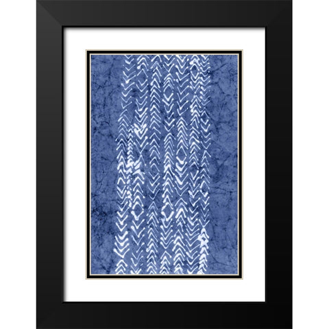 Indigo Primitive Patterns V Black Modern Wood Framed Art Print with Double Matting by Stramel, Renee W.