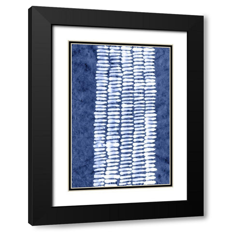 Indigo Primitive Patterns VII Black Modern Wood Framed Art Print with Double Matting by Stramel, Renee W.