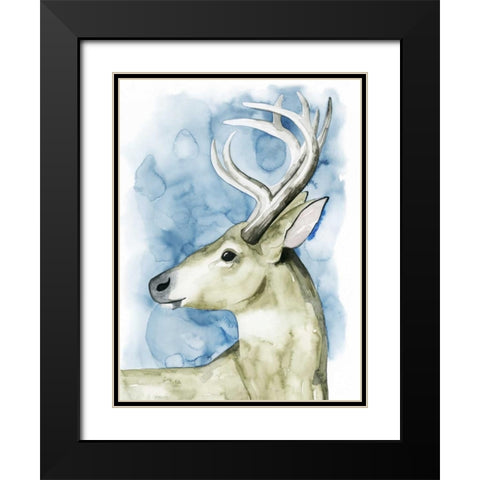 Wandering Stag I Black Modern Wood Framed Art Print with Double Matting by Popp, Grace