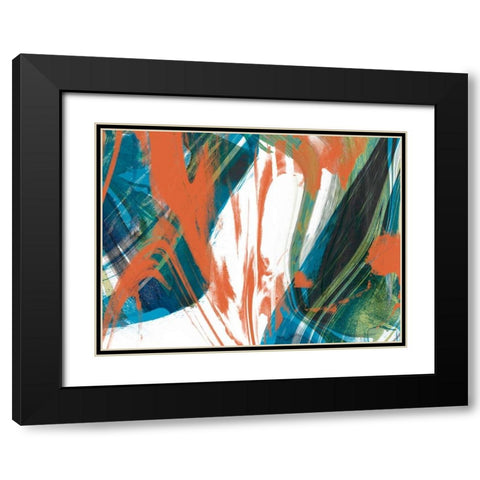 Marbled Abstraction II Black Modern Wood Framed Art Print with Double Matting by Goldberger, Jennifer