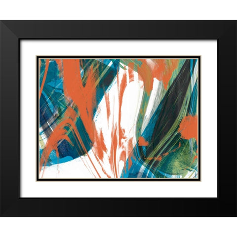 Marbled Abstraction II Black Modern Wood Framed Art Print with Double Matting by Goldberger, Jennifer