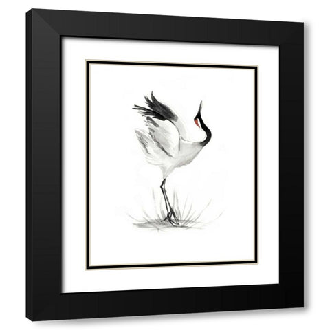 Japanese Cranes I Black Modern Wood Framed Art Print with Double Matting by McCavitt, Naomi