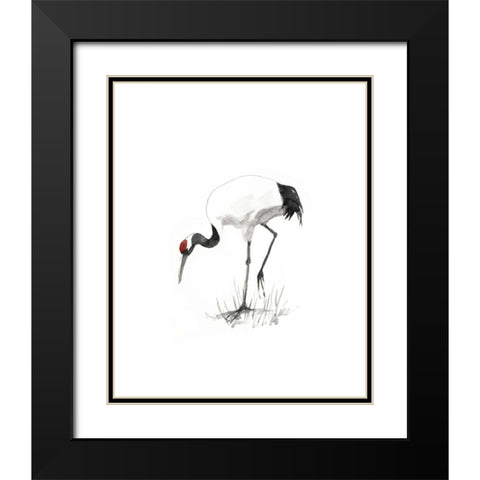 Japanese Cranes II Black Modern Wood Framed Art Print with Double Matting by McCavitt, Naomi