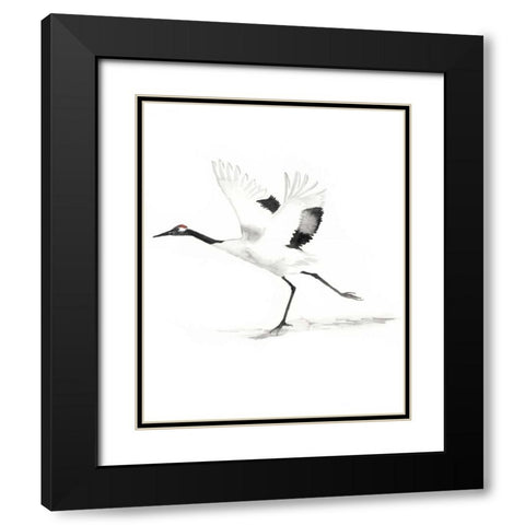Japanese Cranes III Black Modern Wood Framed Art Print with Double Matting by McCavitt, Naomi
