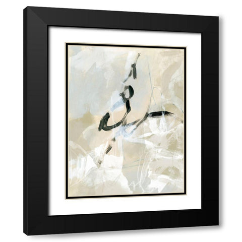 Scribble Veil I Black Modern Wood Framed Art Print with Double Matting by Vess, June Erica