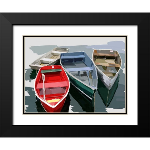 Bold Boats I Black Modern Wood Framed Art Print with Double Matting by Kalina, Emily