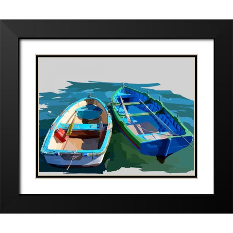Bold Boats III Black Modern Wood Framed Art Print with Double Matting by Kalina, Emily