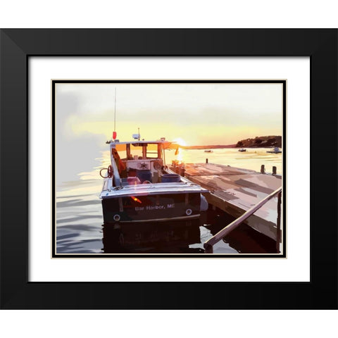 Bold Boats IV Black Modern Wood Framed Art Print with Double Matting by Kalina, Emily