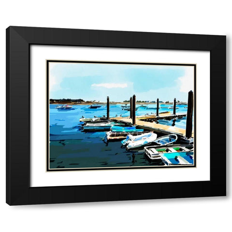 Bold Boats V Black Modern Wood Framed Art Print with Double Matting by Kalina, Emily