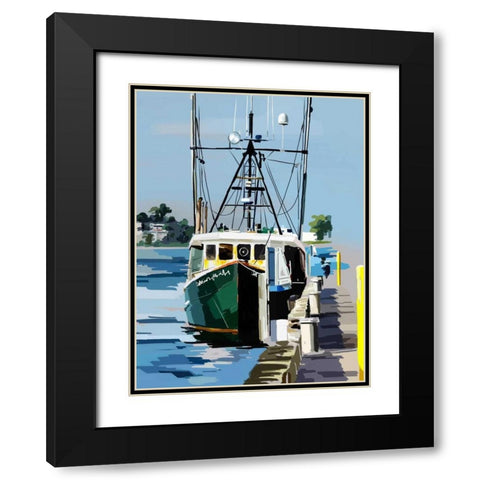 Bold Boats VI Black Modern Wood Framed Art Print with Double Matting by Kalina, Emily