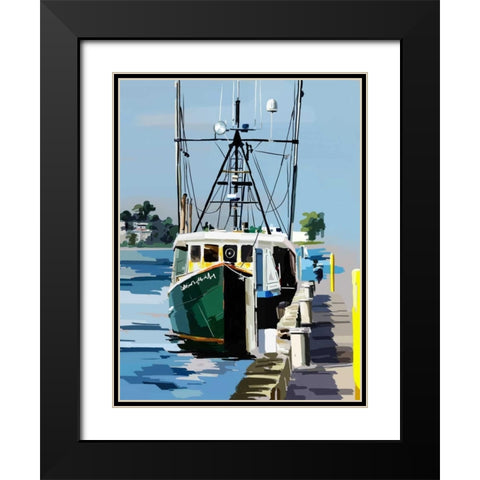 Bold Boats VI Black Modern Wood Framed Art Print with Double Matting by Kalina, Emily