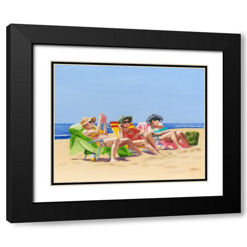 Beach Vacation I Black Modern Wood Framed Art Print with Double Matting by Miller, Dianne