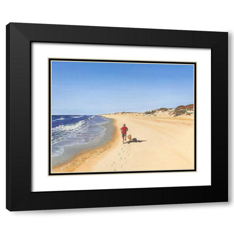 Beach Vacation V Black Modern Wood Framed Art Print with Double Matting by Miller, Dianne