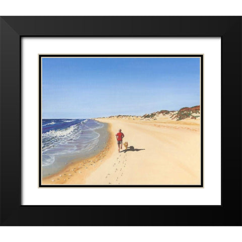 Beach Vacation V Black Modern Wood Framed Art Print with Double Matting by Miller, Dianne