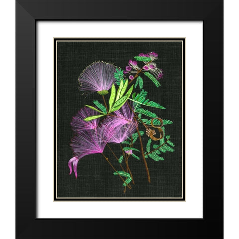 Calliandra Surinamensis II Black Modern Wood Framed Art Print with Double Matting by Wang, Melissa