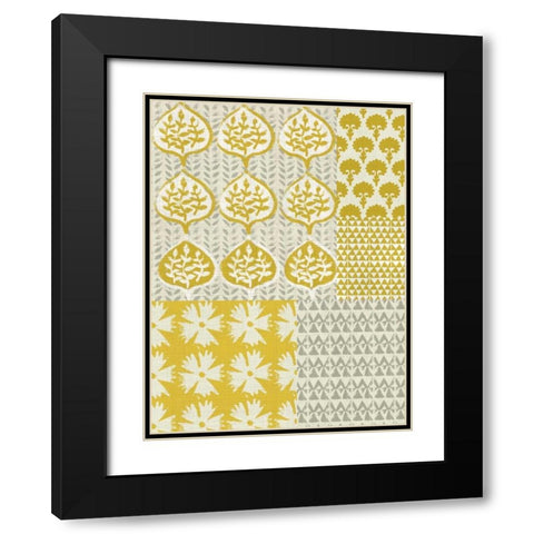 Marigold Patterns I Black Modern Wood Framed Art Print with Double Matting by Zarris, Chariklia