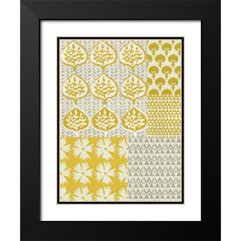 Marigold Patterns I Black Modern Wood Framed Art Print with Double Matting by Zarris, Chariklia