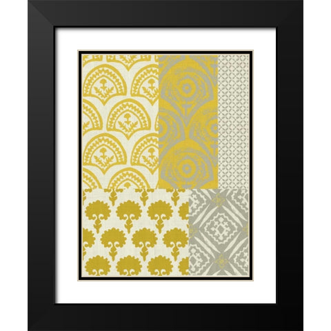 Marigold Patterns II Black Modern Wood Framed Art Print with Double Matting by Zarris, Chariklia