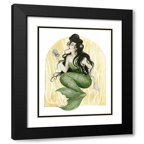 Deco Mermaid I Black Modern Wood Framed Art Print with Double Matting by Popp, Grace